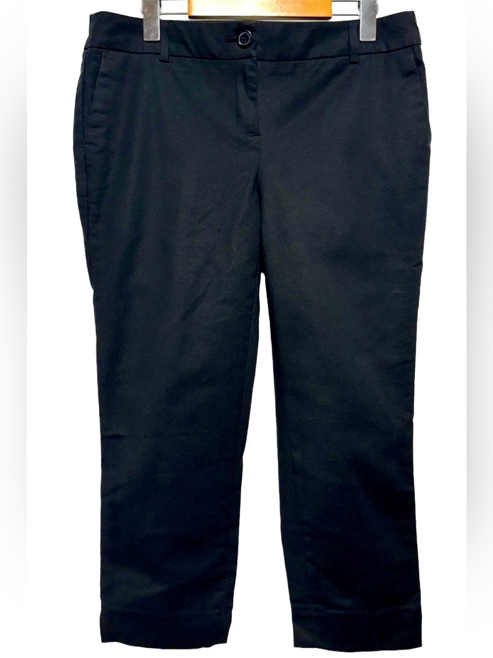 DALIA Black Cropped Capri Pants Career Wear Stretch Office